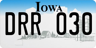 IA license plate DRR030