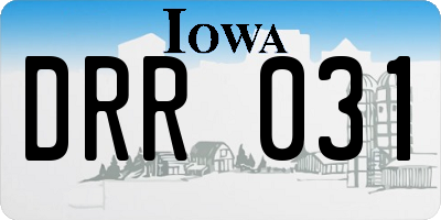 IA license plate DRR031