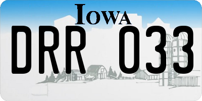 IA license plate DRR033