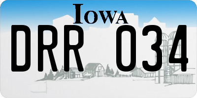 IA license plate DRR034