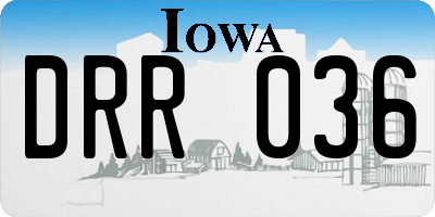 IA license plate DRR036