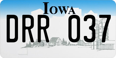 IA license plate DRR037