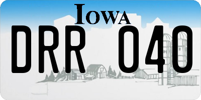 IA license plate DRR040