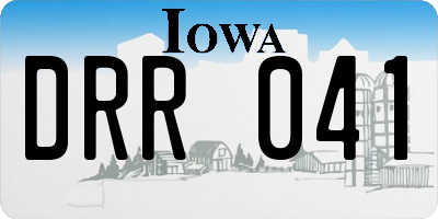 IA license plate DRR041
