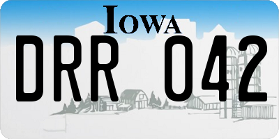IA license plate DRR042