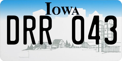 IA license plate DRR043