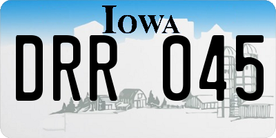 IA license plate DRR045