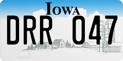 IA license plate DRR047
