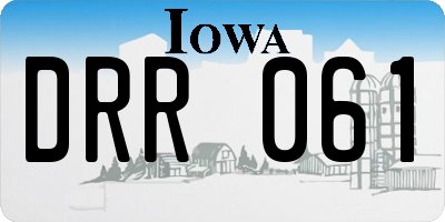 IA license plate DRR061