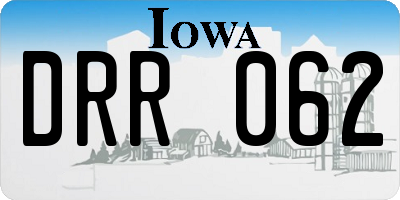 IA license plate DRR062