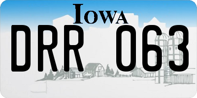 IA license plate DRR063