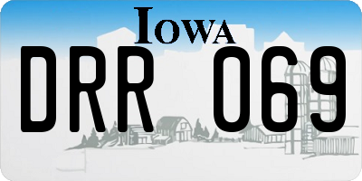 IA license plate DRR069