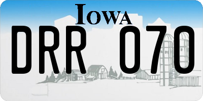 IA license plate DRR070