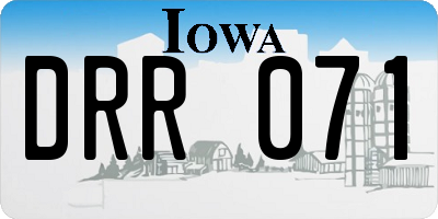 IA license plate DRR071