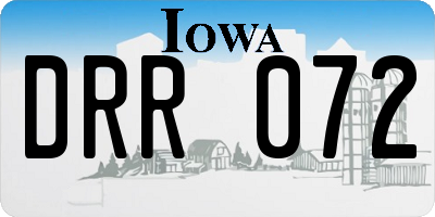 IA license plate DRR072