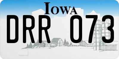 IA license plate DRR073