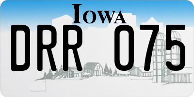 IA license plate DRR075