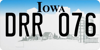 IA license plate DRR076