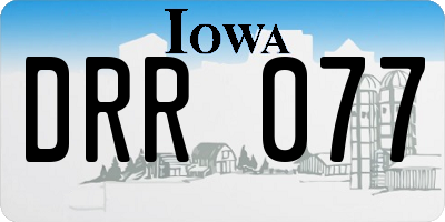 IA license plate DRR077