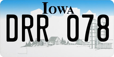IA license plate DRR078