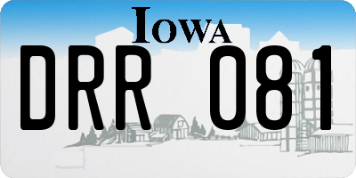 IA license plate DRR081