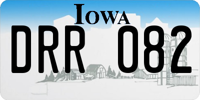 IA license plate DRR082