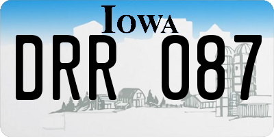 IA license plate DRR087