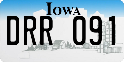 IA license plate DRR091