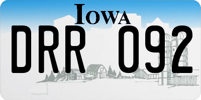 IA license plate DRR092