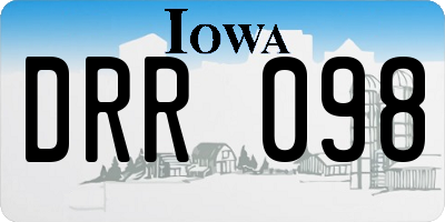 IA license plate DRR098