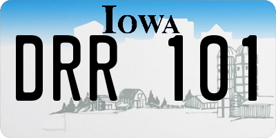 IA license plate DRR101