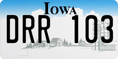 IA license plate DRR103