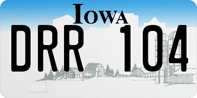 IA license plate DRR104