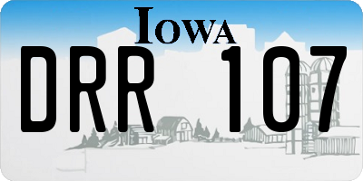 IA license plate DRR107