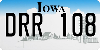 IA license plate DRR108