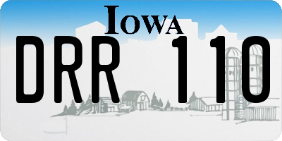 IA license plate DRR110