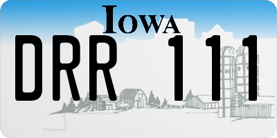 IA license plate DRR111
