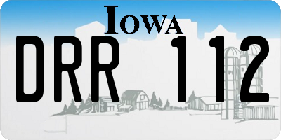 IA license plate DRR112