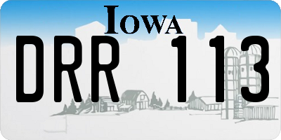 IA license plate DRR113