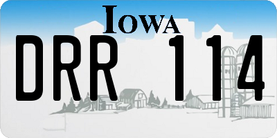 IA license plate DRR114