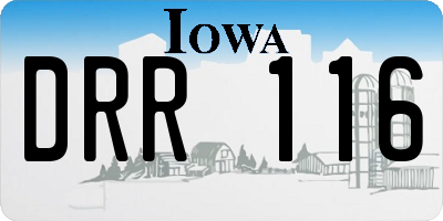 IA license plate DRR116