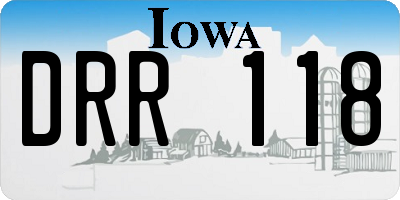 IA license plate DRR118