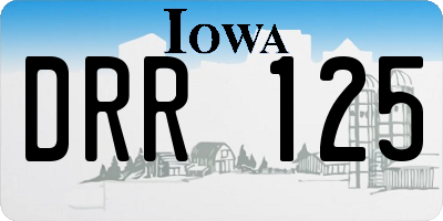 IA license plate DRR125