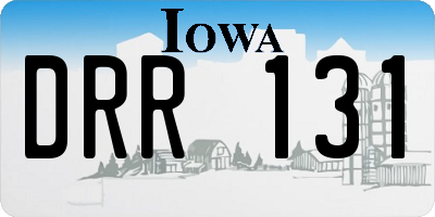 IA license plate DRR131