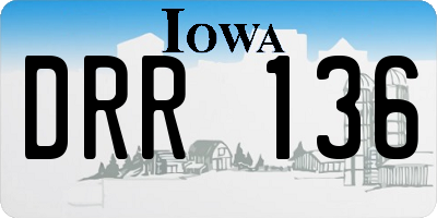 IA license plate DRR136