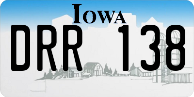 IA license plate DRR138