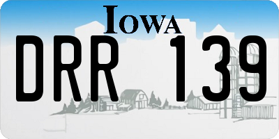 IA license plate DRR139