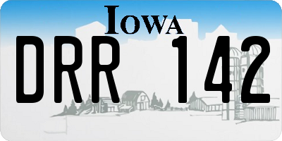 IA license plate DRR142