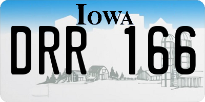 IA license plate DRR166