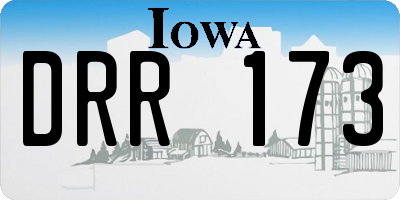 IA license plate DRR173
